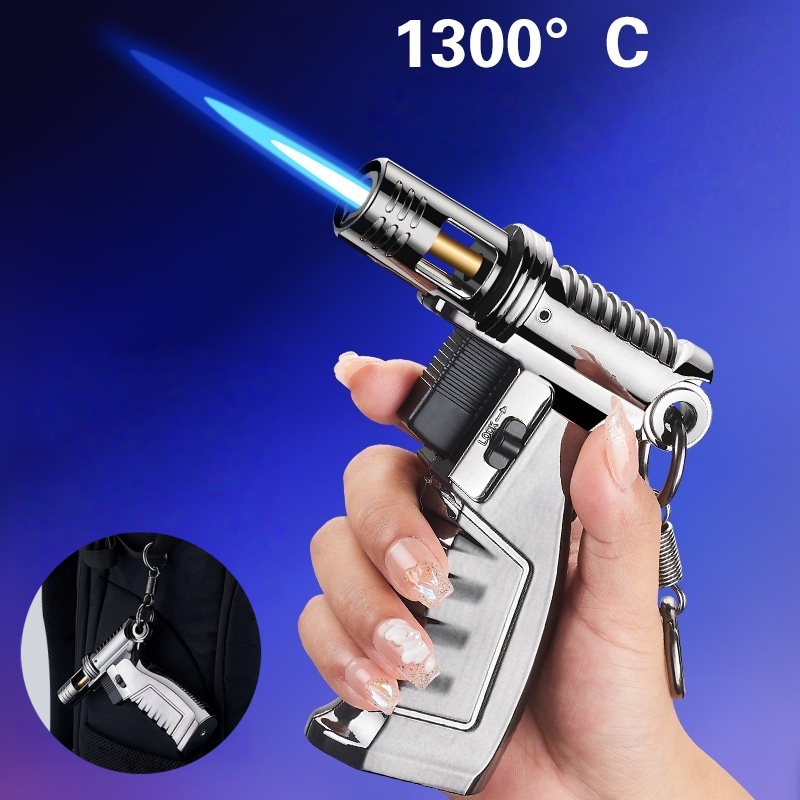 Kitchen Baking Torch - 新しい金属大容量インフレータブルライター防風屋外タービントーチキャンプバーベキューキッチン溶接ガンライター