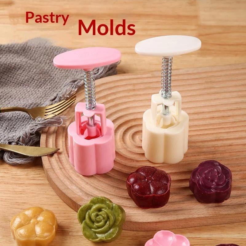 Kitchen Baking Torch - 【LM】1セットDIY月餅型プラスチック製手押し式ペストリー型ケーキ型ペストリーエンボス加工キッチンベーキングツール