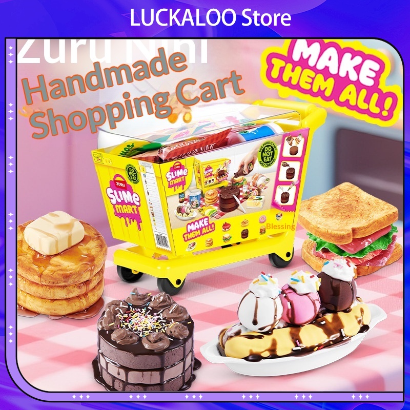 Miniature Baking Kitchen - ズルミニスライムマートショッピングカートブラインドボックスDIY手作りフードスライムキットごっこ遊び子供向けクリエイティブギフトおもちゃ