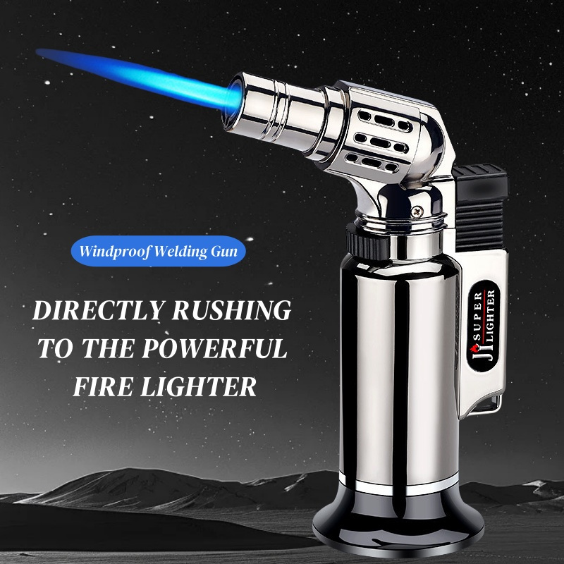 Kitchen Baking Torch - 金属製防風ジェットフレームガスライター、詰め替え式携帯トーチライター、男性へのギフト、キッチン調理、溶接、ベーキング、バーベキュー用