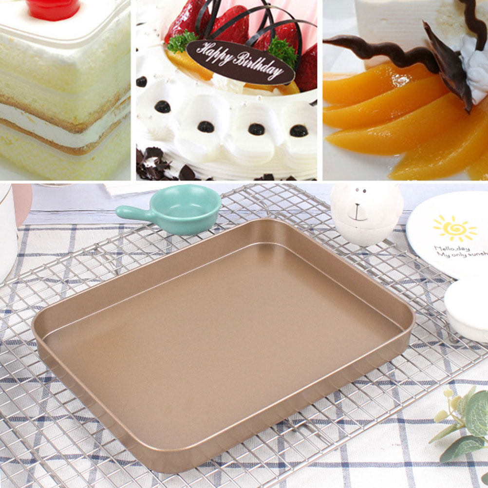 Kitchen Baking Pan - 炭素鋼製長方形ケーキ型 10インチ ノンスティック ベーキングウェア オーブン用ベーキングトレイ レイヤーケーキ用