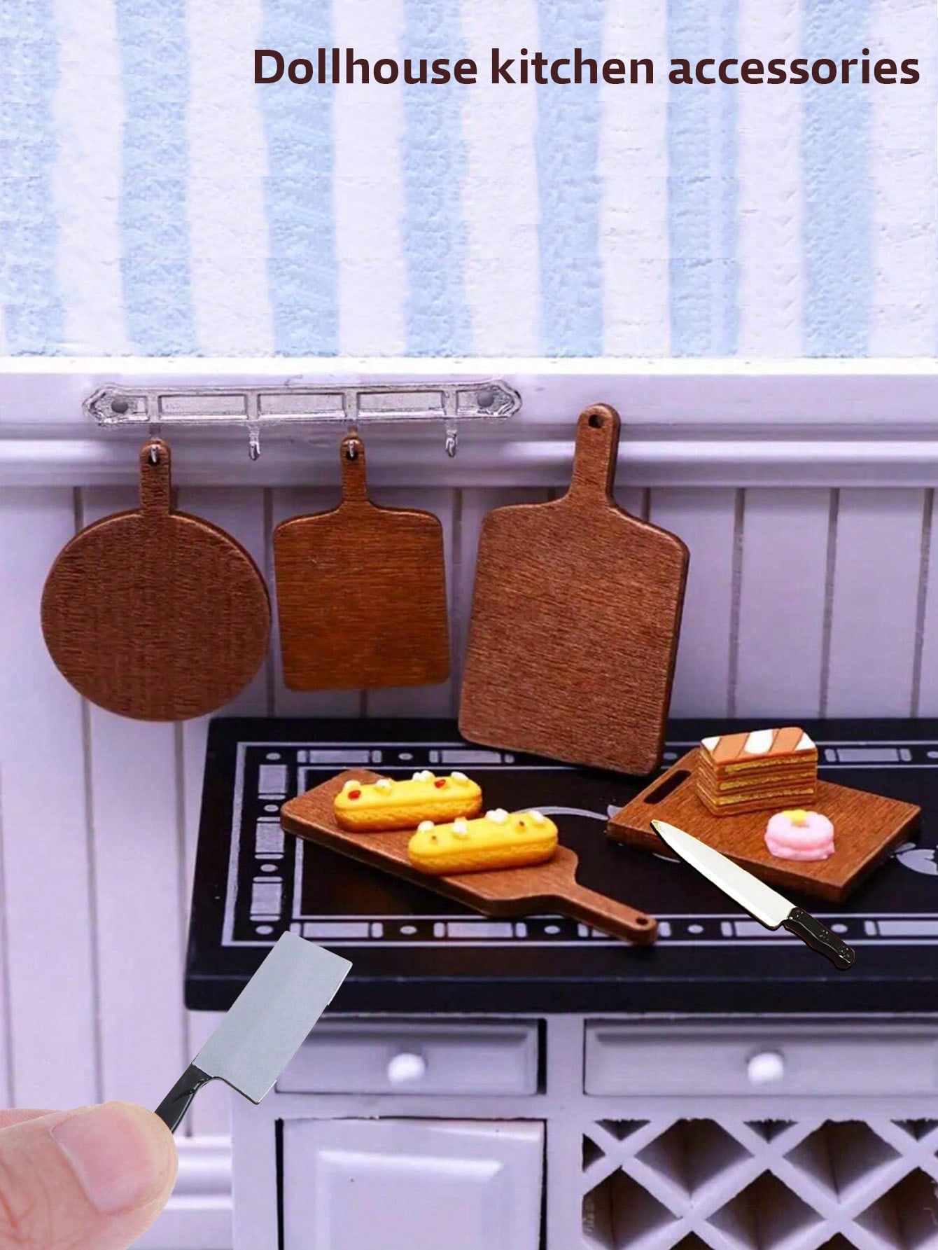 ドールハウスミニキッチンセットまな板フルーツナイフ包丁モデル - Miniature Baking Kitchen のレビューと価格