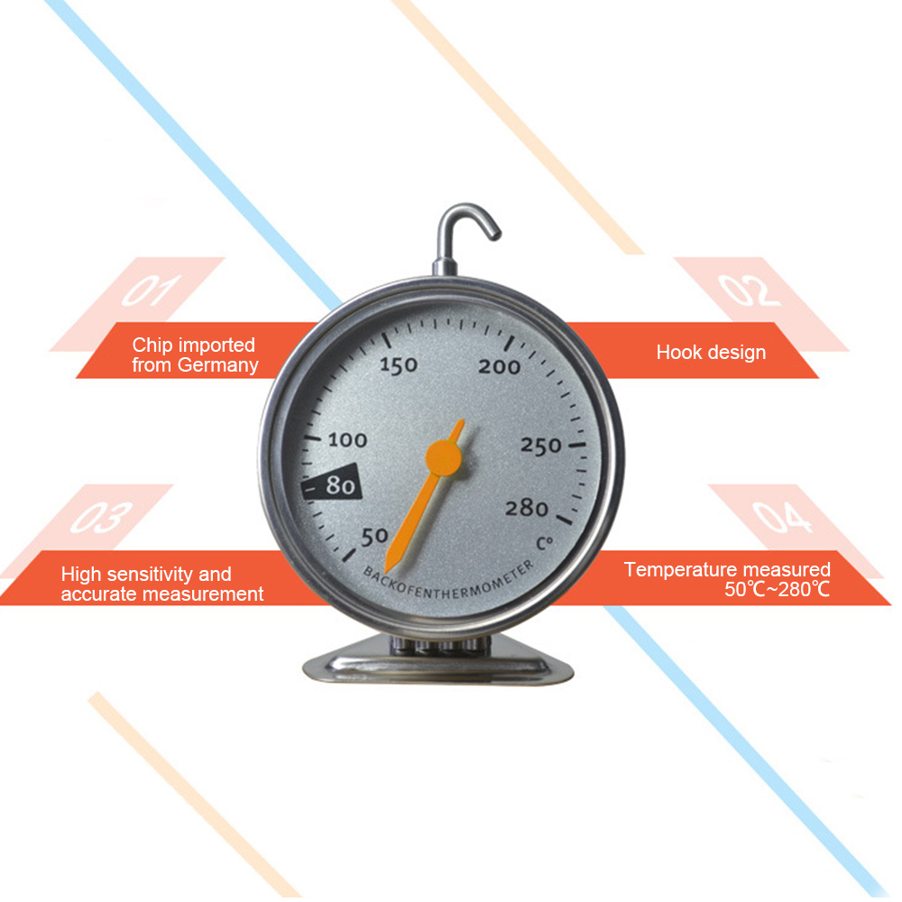 50-280 摂氏オーブン温度計ステンレス鋼スタンド大型ダイ - Oven Thermometer Analog のレビューと価格