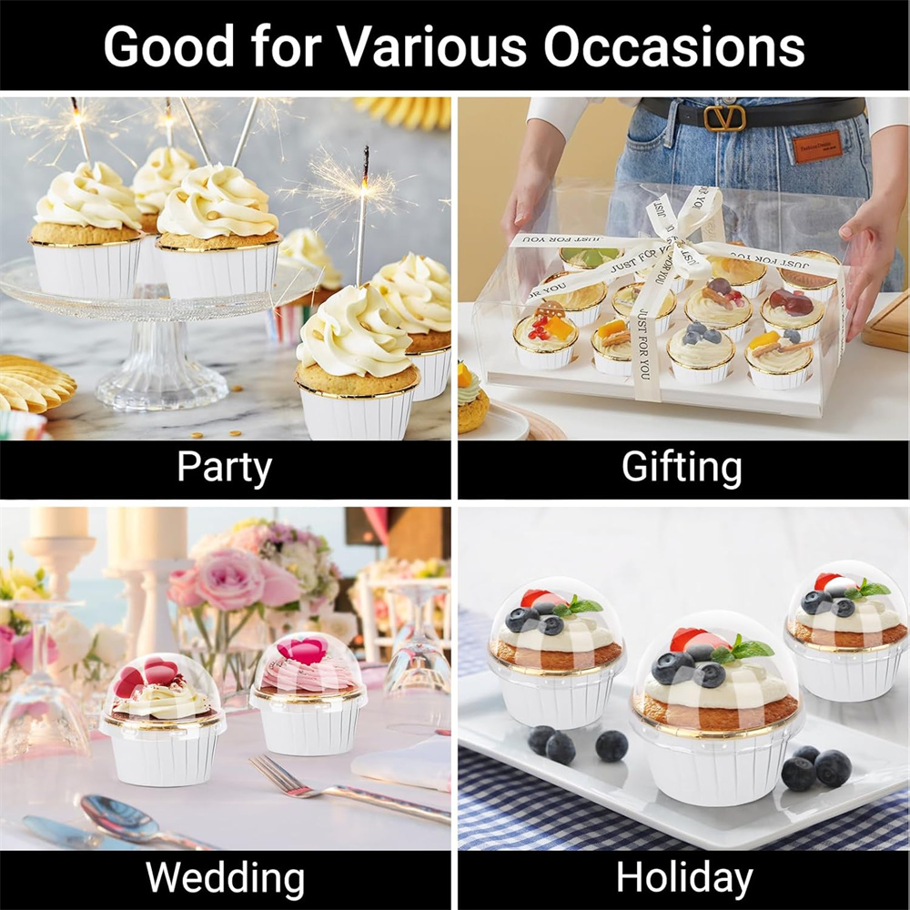 50個入り マフィンカップ 紙製カップケーキラッパー ベーキ - Kitchen Baking Paper のレビューと価格