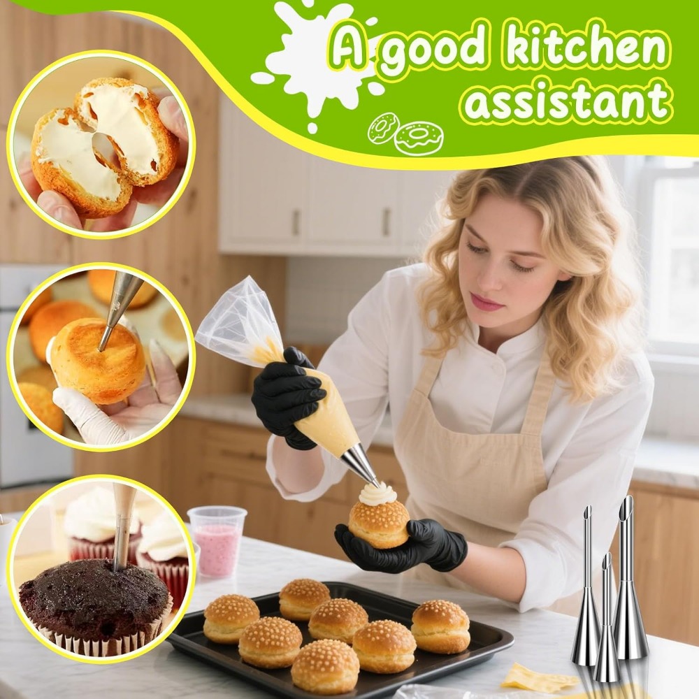 ロングクリームパフパイピングチップセット - ペストリーデコ - Decorating Tip Set のレビューと価格