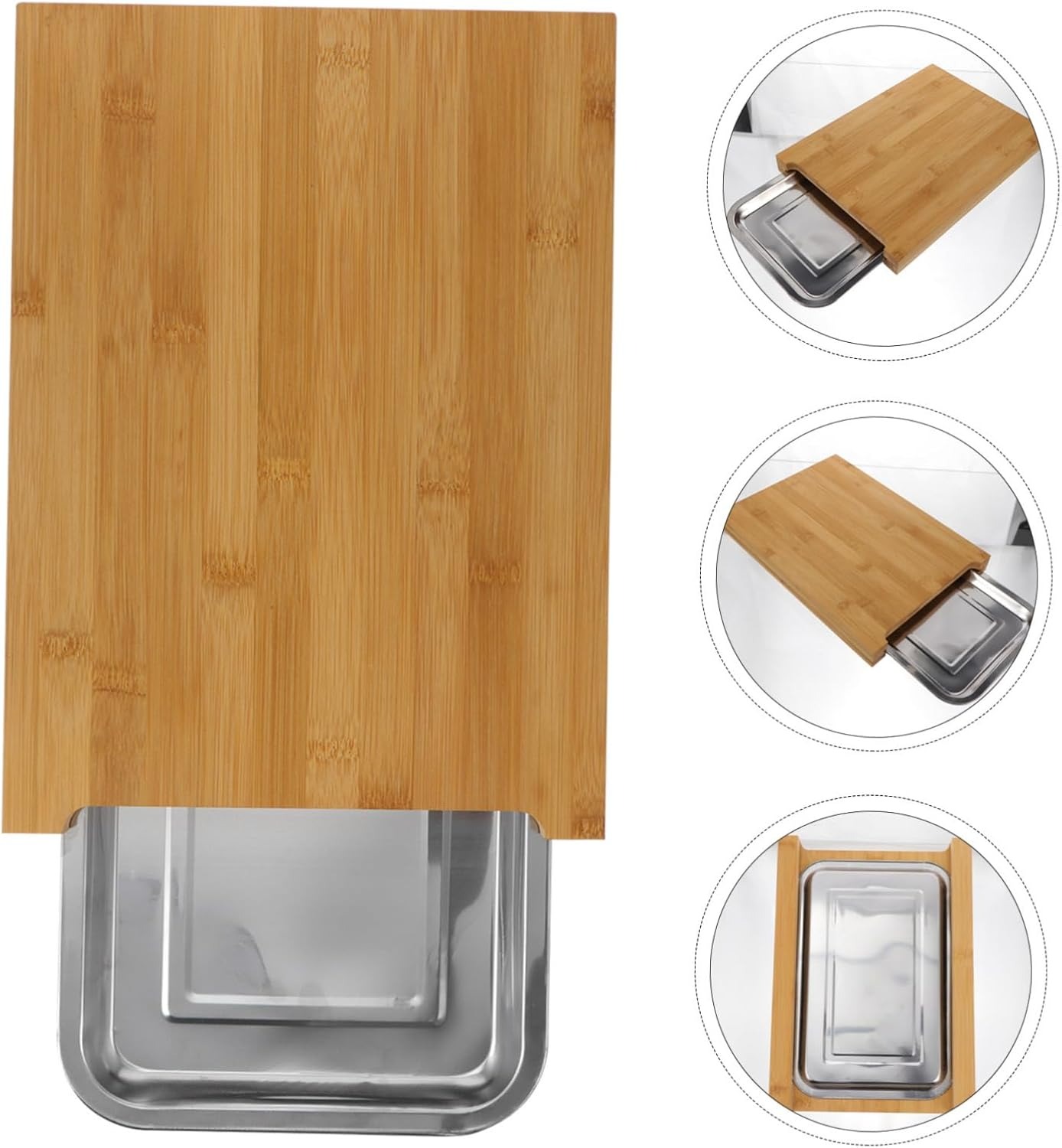 家庭用竹まな板,引き出しトレイ付き調理器具,野菜サービングト - Kitchen Baking Drawer のレビューと価格