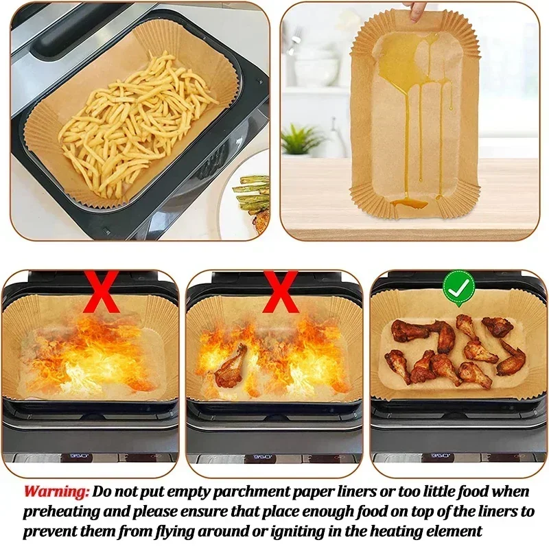 使い捨てエアフライヤー紙ノンスティックキッチンベーキングエア - Kitchen Baking Paper のレビューと価格