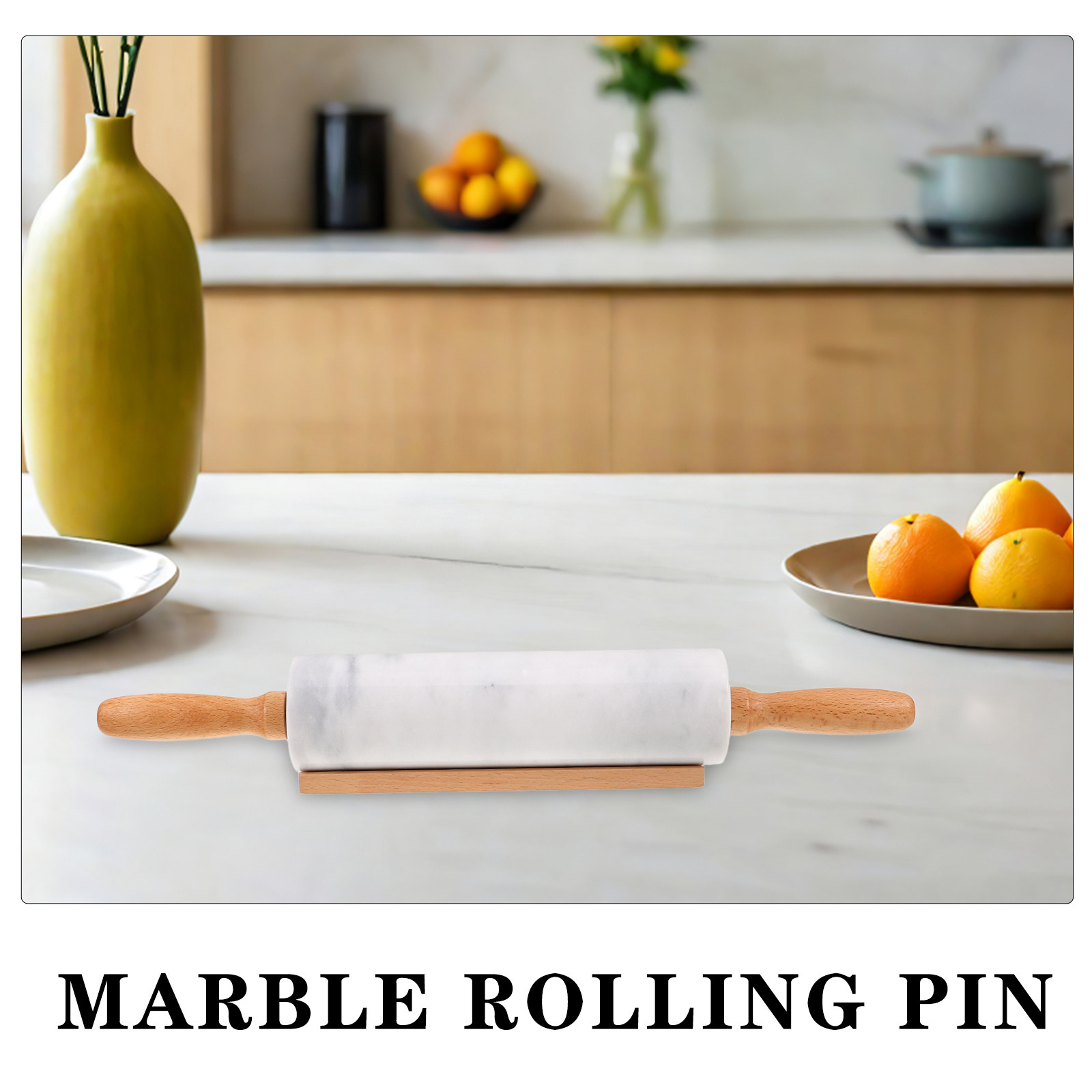 3個入り大理石ローリングピン、人間工学に基づいたハンドル付き - Rolling Pin Marble のレビューと価格