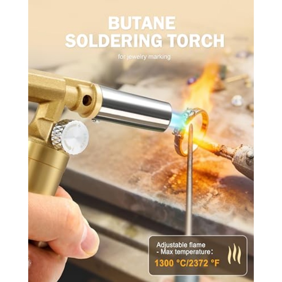 銅製ブタンガスバーナー、調整可能な炎付き詰め替え式キッチンバ - Kitchen Baking Torch のレビューと価格
