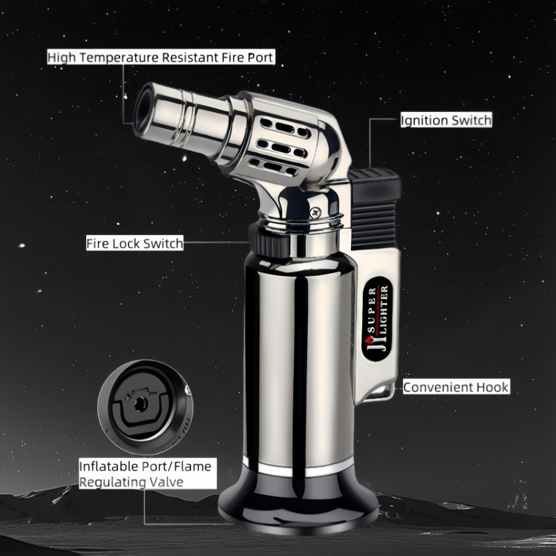 金属製防風ジェットフレームガスライター、詰め替え式携帯トーチ - Kitchen Baking Torch のレビューと価格
