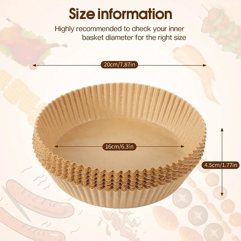 エアフライヤーペーパーライナー 使い捨て耐油・耐熱性 ベーキ - Kitchen Baking Paper のレビューと価格