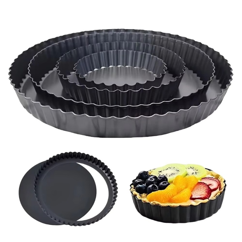 1個入り 取り外し可能な底面溝付きタルトパン ノンスティック - Kitchen Baking Pan のレビューと価格
